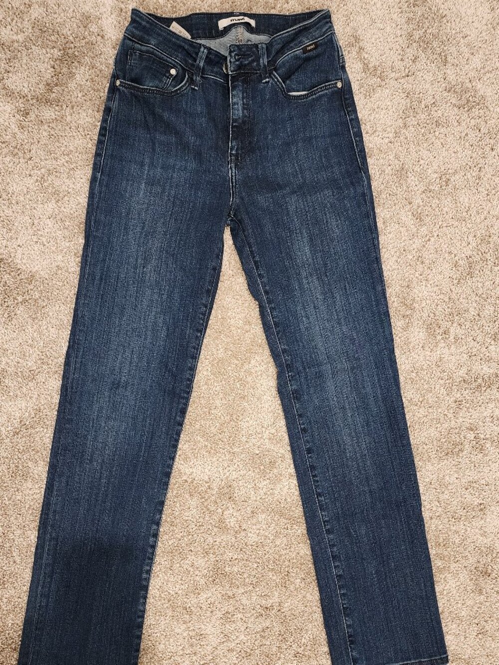 Mavi Kendra High Rise Straight Leg Jeans Size 26/30 Dark Wash